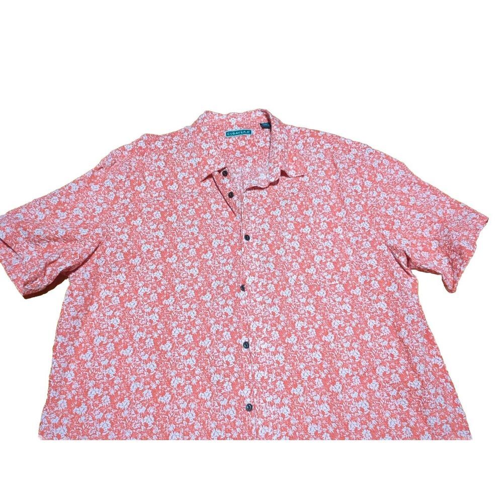 cubavera short sleeve button down xxl, salmon‎
